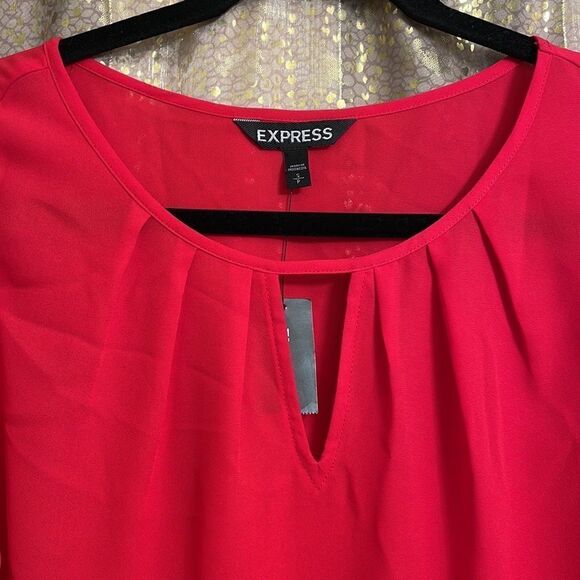 NWT Express hot pink/red tunic style blouse, oversized and flowy, size S - Picture 2 of 5